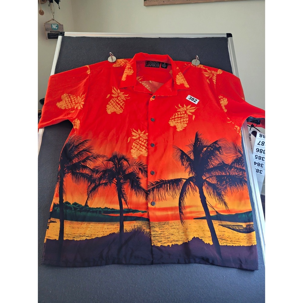Pineapple Collection Men's xl Hawaiian Pineapple Short Sleeve Shirt Button Up - Picture 1 of 5